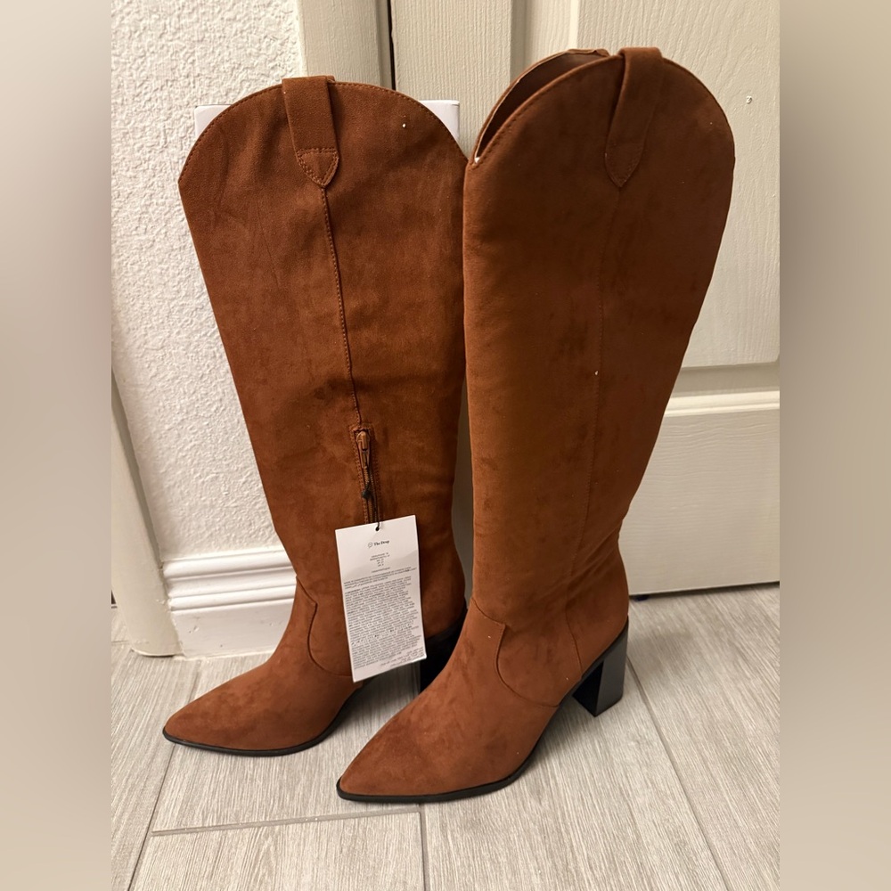 THE DROP - Cassandra Knee-high Western Boots